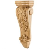  Low-profile Acanthus Corbel In Cherry, 4-1/2'' W x 1-7/8'' D x 10'' H