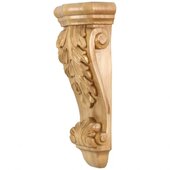  Low-profile Acanthus Corbel In Hard Maple, 5-1/2'' W x 3-1/2'' D x 14'' H