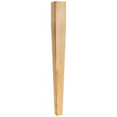  Square Tapered Post In Rubberwood, 3-1/2'' W x 3-1/2'' D x 35-1/2'' H