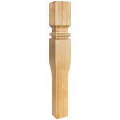  Tapered Art Nouveau Post In Hard Maple, 5'' W x 5'' D x 35-1/2'' H