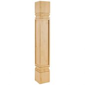  Square Mission Post In Hard Maple, 5'' W x 5'' D x 35-1/2'' H