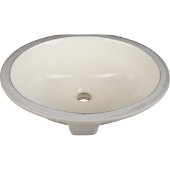  15'' W Parchment Oval Undermount Porcelain Sink Basin, 15'' W x 12'' D x 6-1/8'' H
