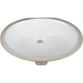  19-1/2'' Diameter White Round Undermount Porcelain Sink Basin, 19-1/2'' Diameter x 16-1/2'' D x 7-11/16'' H
