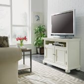  Dover 44'' W Entertainment Stand, Accommodate Up to Most 50'' TVs, White Painted, 44'' W x 18'' D x 32-1/4'' H