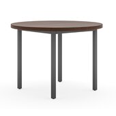  Merge Brown Round Dining Room Table in Walnut with Metal Frame, 42'' Dia x 30'' H