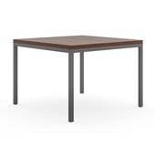  Merge Brown Square Dining Room Table in Walnut with Metal Frame, 42'' W x 42'' D x 30'' H