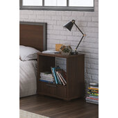  Merge Brown Wood Nightstand with Storage, 18'' W x 14'' D x 22'' H