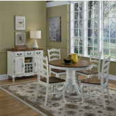  The French Countryside Oak and Rubbed White 5-Piece Dining Set