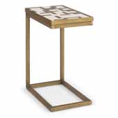  Geometric II Pull-Up Table In Brushed Brass Powder Coated Paint, 18-1/4''W X 12''D X 24''H