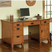 The Orleans Executive Desk Set in Vintage Caramel Finish with Hutch and ...