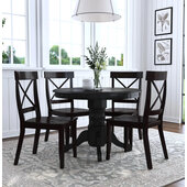  5-pc. Set, Round Pedestal Dining Table & 4 Chairs