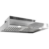  48'' W Wall Hood for use with In-Line Blower with Baffle Filters, 10'' Round Duct, No Blower