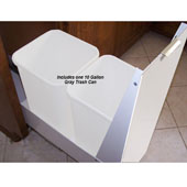  12'' Trash or Recycling Cabinet with 40 Qt. (10 Gal.) Trash Can, White Panel & Base, Min. Cabinet Opening: 12'' Wide