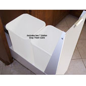  15'' Trash or Recycling Cabinet with Double 30 Qt. (7.5 Gal.) Trash Cans, White Panel & Base, Min. Cabinet Opening: 15'' Wide