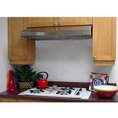  Step Slope Under Cabinet Mount Range Hood with Slim Baffle Filters, 325 CFM, 42'' W x 18'' D x 6'' H, Stainless Steel