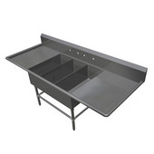  Pro Bowl Platter Sink, with 18'' Left & Right Drainboard, 16 Gauge Stainless Steel, (3) 14''W x 31''D x 12''H Bowls