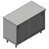  16-Gauge Commerical Modular Base Stainless Steel Flat Top Work Table, 72'' W x 36'' D, Sliding Doors
