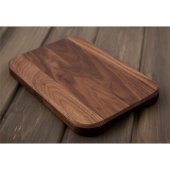  4-Cooks Beveled Edge Cutting Board, Reversible with Finger Grip Cut-Out in American Black Walnut, 12'' W x 8'' D, 1'' Thickness, Pack of 6