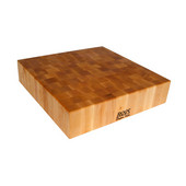  18''W x 18''D Square Chinese Chopping Block, Maple End Grain, 4'' Thick