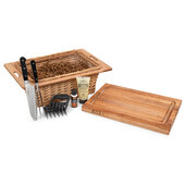 Grill Master Basket Gift Pack, 7-Piece with BBQBD Northern Hard Rock Maple Cutting Board with Juice Groove