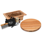  Pizza Lover Basket Gift Pack, 7-Piece with R18 Northern Hard Rock Maple Cutting Board