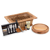  Cheese & Wine Basket Gift Pack, 10-Piece with CB1051-1M1212175 Northern Hard Rock Maple Cutting Board with Juice Groove