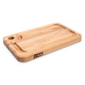  Prestige Cutting Board with Groove & Finger Grip Hole, Northern Hard Rock Maple Edge Grain, Reversible, 16''W x 10''D x 1-1/4''H