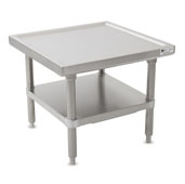  MS4 Series 14-Gauge Stainless Steel Top Commercial Machine Stand 24'' W x 24'' D x 20'' H with Stainless Steel Legs and Adjustable Shelf, Knocked Down