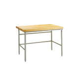  Baker's Production Table, Galvanized Frame, includes 4 Legs & Bin Stops & Guides, with 2-1/4'' Thick Hard Rock Maple Wood Top, Penetrating Oil Finish, Numerous Sizes Available