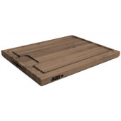  Au Jus Series 1-1/2'' Thick American Black Walnut Edge Grain 24'' W x 18'' D Cutting Board with Sloped Groove and Hand Grips, Reverse Side Flat