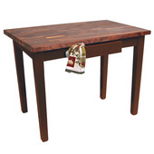  Blended Walnut Classic Country Work Table, 48'' or 60'' W x 30'' D x 35''H, Walnut Stain