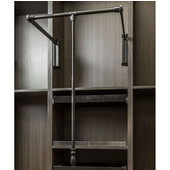  25-1/2''W - 35''W Soft Close Expanding Wardrobe Lift with Twist & Lock Adjustable Pole, Black Powder Coated Steel Tubing