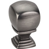  Katharine Collection 7/8'' Diameter Decorative Cabinet Knob in Brushed Pewter, 7/8'' Diameter x 1-3/8'' D