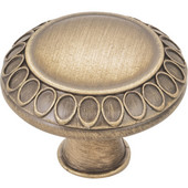  Symphony Collection 1-3/8'' Diameter Art Deco Round Cabinet Knob in Antique Brushed Satin Brass