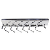  Sliding Tie Rack, Polished Chrome, 6 Sets of Pegs to Hold 12 Ties, 11-5/8'' Length
