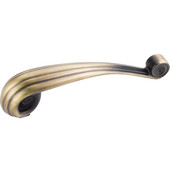  Lille Collection 4-3/4'' W Vertical Palm Leaf Cabinet Pull in Antique Brushed Satin Brass