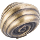  Lille Collection 1-3/8'' Diameter Palm Leaf Large Round Cabinet Knob in Antique Brushed Satin Brass
