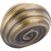  Lille Collection 1-1/4'' Diameter Palm Leaf Small Round Cabinet Knob in Antique Brushed Satin Brass