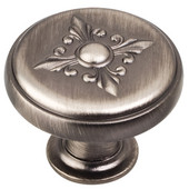  Lafayette Collection 1-3/8'' Diameter Baroque Round Cabinet Knob in Brushed Pewter