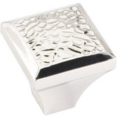  Solana Collection 1-1/4'' W Hammered Texture Square Cabinet Knob in Polished Nickel