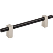  Larkin Collection Cabinet Bar Pull in Matte Black with Satin Nickel, 7-3/8'' W x 1-7/16'' D, Center to Center: 128mm (5-1/16'')
