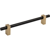  Larkin Collection Cabinet Bar Pull in Matte Black with Satin Bronze, 8-11/16'' W x 1-7/16'' D, Center to Center: 160mm (6-5/16'')