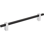  Larkin Collection Cabinet Bar Pull in Matte Black with Polished Chrome, 9-15/16'' W x 1-7/16'' D, Center to Center: 192mm (7-9/16'')