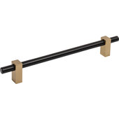  Larkin Collection Cabinet Bar Pull in Matte Black with Satin Bronze, 9-15/16'' W x 1-7/16'' D, Center to Center: 192mm (7-9/16'')