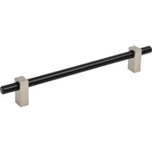  Larkin Collection Cabinet Bar Pull in Matte Black with Satin Nickel, 9-15/16'' W x 1-7/16'' D, Center to Center: 192mm (7-9/16'')