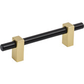  Larkin Collection Cabinet Bar Pull in Matte Black with Brushed Gold, 6-1/8'' W x 1-7/16'' D, Center to Center: 96mm (3-3/4'')