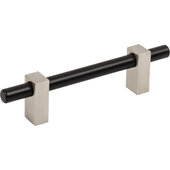  Larkin Collection Cabinet Bar Pull in Matte Black with Satin Nickel, 6-1/8'' W x 1-7/16'' D, Center to Center: 96mm (3-3/4'')