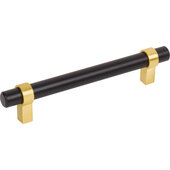  Key Grande Collection 6-5/8'' W Bar Cabinet Pull in Matte Black with Brushed Gold, 128mm (5'') Center-to-Center