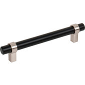  Key Grande Collection 6-5/8'' W Bar Cabinet Pull in Matte Black with Satin Nickel, 128mm (5'') Center-to-Center