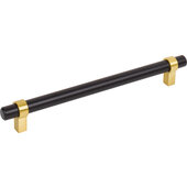  Key Grande Collection 9-1/8'' W Bar Cabinet Pull in Matte Black with Brushed Gold, 192mm (7-9/16'') Center-to-Center